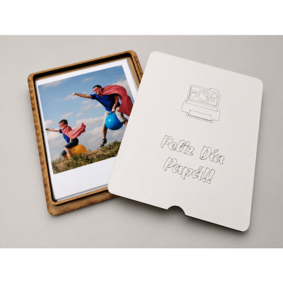 10 Fotos Polaroid + caja con texto Feliz Día Papá